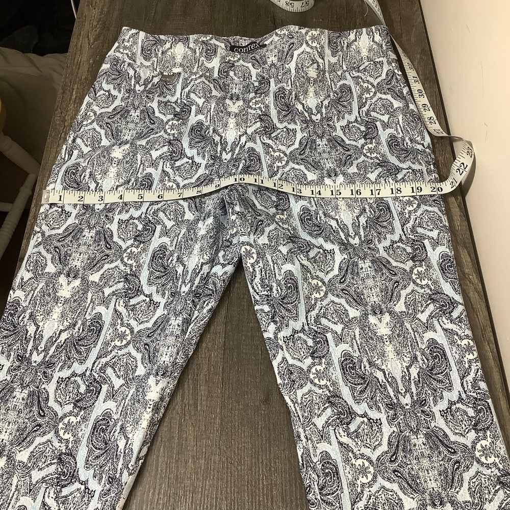 Context Blue And White Patterned Ankle Pants, Siz… - image 7